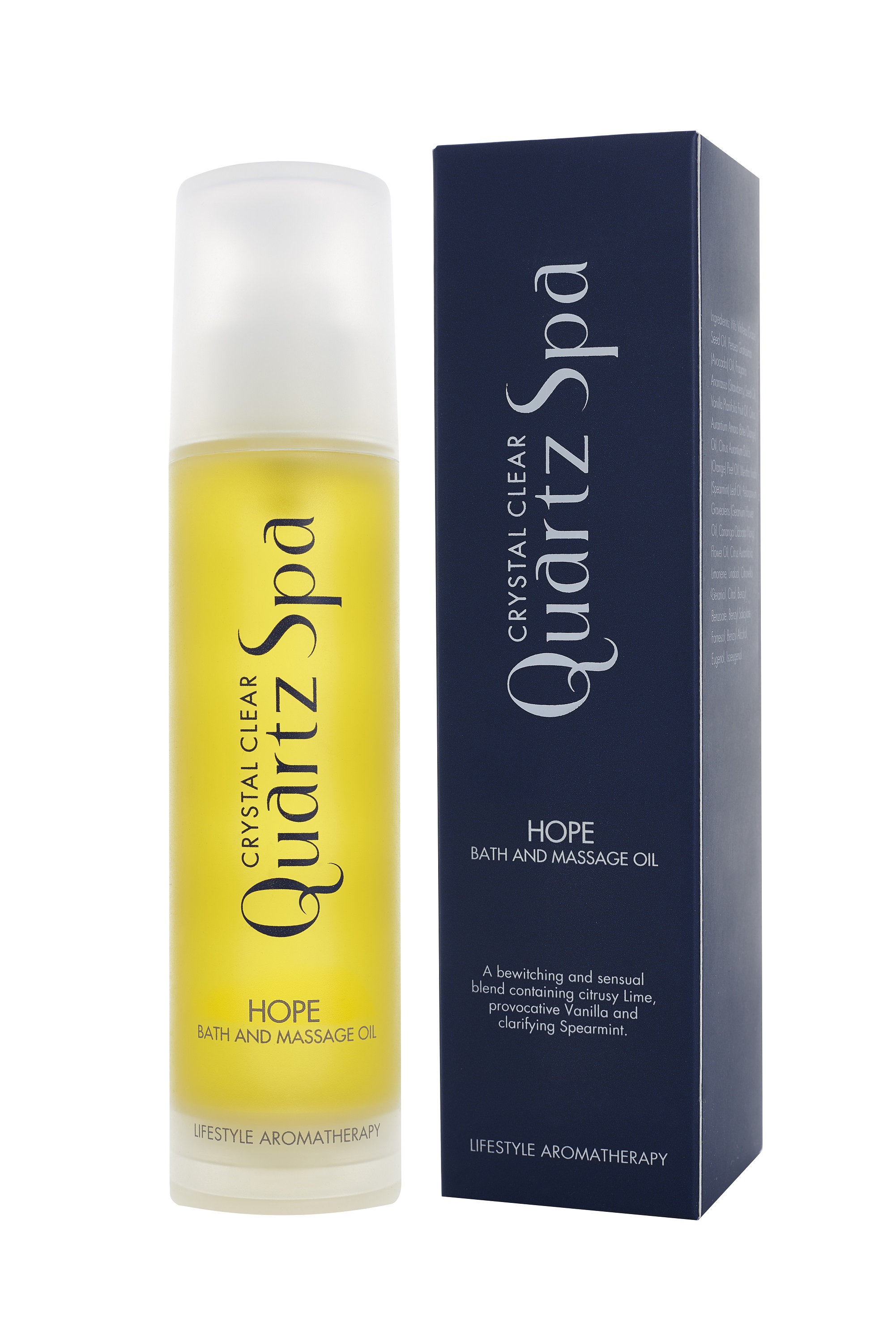 HOPE bath and massage oil bottle and box